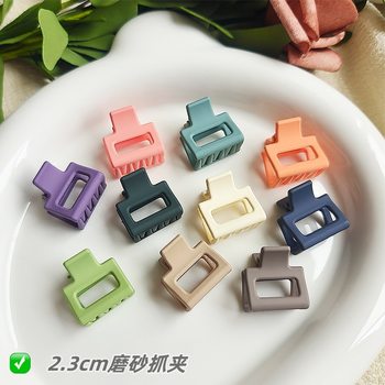New Small Grab Clip Women's Morandi Color High Horse Tail Shark Clip Pills Hair Grab small size Square Back Head Hairpin