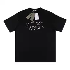 Correct Version 2025 Summer New Do Family Grass Signature Letter Printed Short-Sleeved T-Shirt Tops Bottoming Shirt for Men and Women