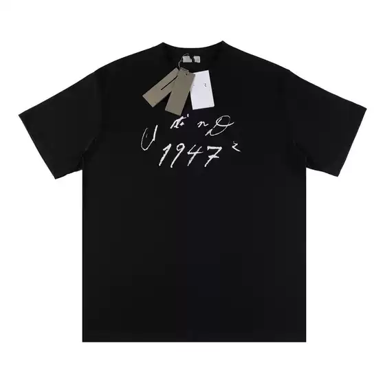 Correct Version 2025 Summer New Do Family Grass Signature Letter Printed Short-Sleeved T-Shirt Tops Bottoming Shirt for Men and Women