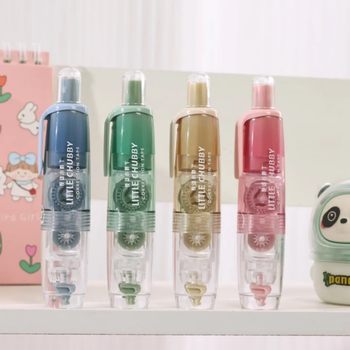 Little Fat Ding Press Correction Belt 360 ° Rotating Head Student Correction Belt with Replaceable Core Learning Office Correction Belt