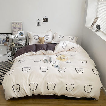 [Enjoy]Xiongdoudou (or Bear Doudou) | Super Soft Ins Cartoon Skin-Friendly Cotton Three-Piece Set Four-Piece Set