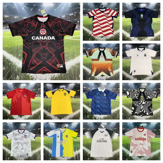 2526 New Season Football Jerseys Fan Short-Sleeved Brazil France Canada Argentina Brazil Football Jerseys
