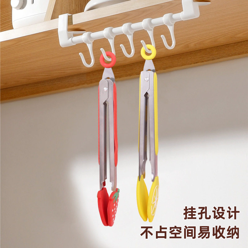 Cross-Border Stainless Steel Fruit Food Clips Silicone Food Clips Barbecue Clips Household Kitchen Utensils Cooking Clips Multi-Functional Clips
