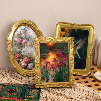 Retro Carved Classical Resin Photo Frame Baroque Style 5*7 Perfect Decoration for Home Decoration Export Hot Sale