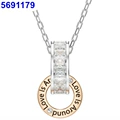 Double buckle gold and white necklace