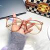 New large frame anti-blue light plain glasses frame for men and women couple same Korean style plain face internet celebrity myopia glasses frame wholesale