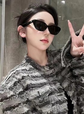 GM同款墨镜女 2023年新款猫眼太阳镜 复古小框韩版时尚凯旋门眼镜