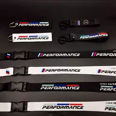 Performane keychain BM modified mobile phone lanyard metal car pendant embroidery cloth wristband pendant
