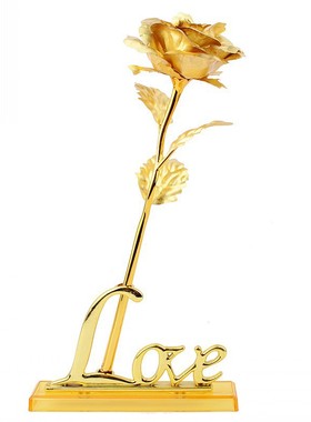 金色插花底座LOVE小花支架玫瑰花配件DIY创意摆件七夕情人节礼品