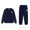 Navy blue round neck leggings-suit