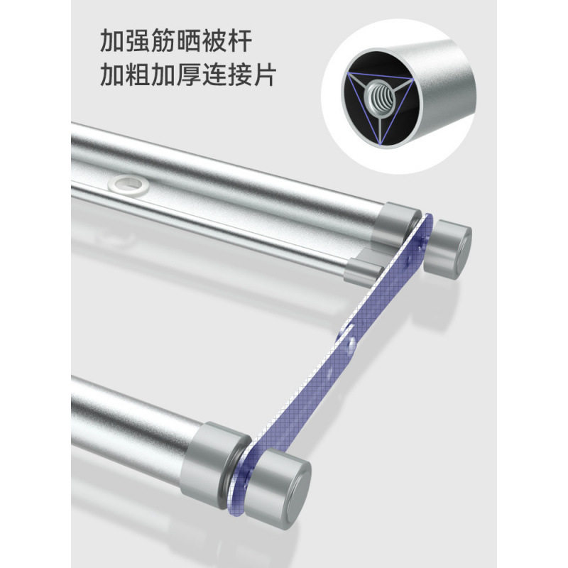 Gz6M Manual Adjustable Clothes Drying Rack for Balcony, Top-Mounted Double-Pole Manual Clothes Drying Rod, Automatic Household Indoor Drying Rack