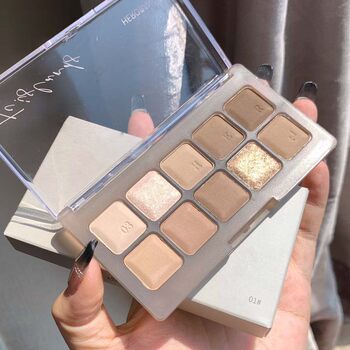 Herorange Small Keyboard Ten-Color Eye Shadow Palette Ins Super Popular Korean Autumn and Winter Low Saturation Orange Brown Milk Tea Eye Shadow