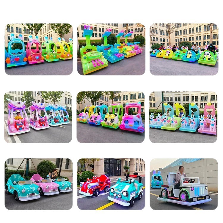 Square Amusement Car Manufacturer Children's Bumper Car Parent-Child New Battery Car Princess Float Battery Four-Wheeler
