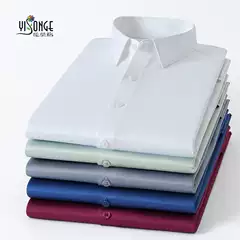 Carefully Selected Men's Long-Sleeved Shirts, Men's Elastic Spring and Autumn New Style, No-Iron Business Casual Wedding Men's White Shirts