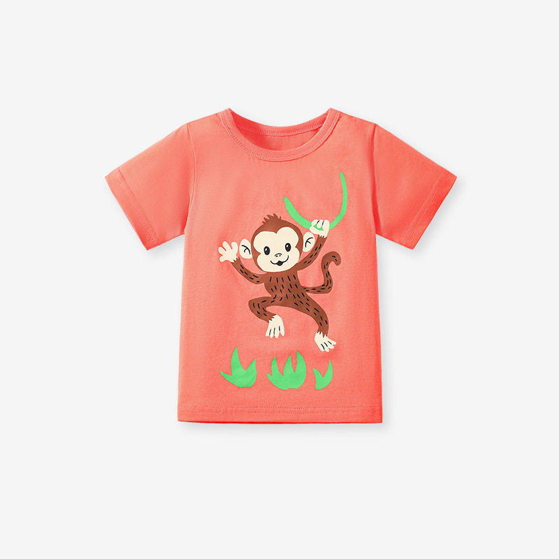 New Summer Short-Sleeve Top, Toddler & Little Kid Cute Cartoon Cotton Boys' T-Shirt