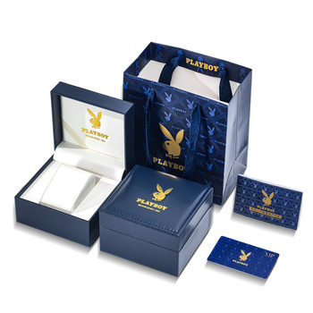 Playboy Brand Watch Box Wholesale Blue Watch Box Gift Box Supports Logo Customization, Please Inquire for Details on Packaging Boxes for Large Quantities