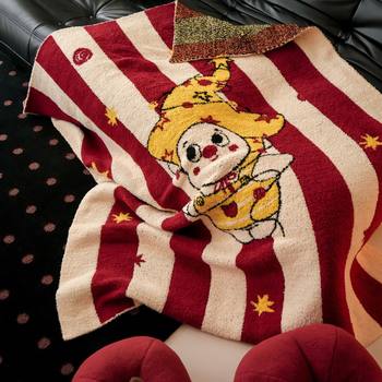 New Year's Red Class a Half-Velvet Thermal Blanket Year of the Horse Knitted Blanket Sofa Cover Blanket Nap Blanket Animal Year Winter