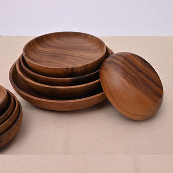 Factory direct supply solid wood small plate acacia wood round wooden plate universal wooden pallet large quantity excellent price
