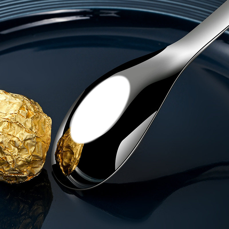 Spoon 316 Stainless Steel Spoon High Color Value Baby Children's Rice Spoon Household Small Spoon Baby Food Supplementary Yuanbao Spoon