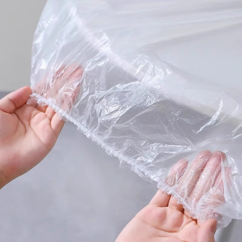 Disposable elastic table cover thickened pe transparent tablecloth waterproof and oil-proof non-washing red girdle table cover