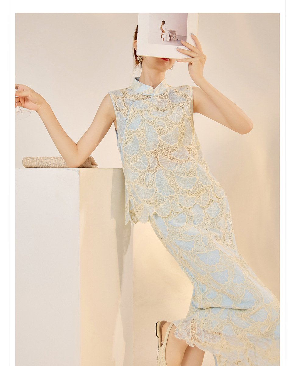 Set áo vest không tay thêu hoa kèm chân váy midi dài hai mảnh — Váy Midi Xanh Nước Biển (Giao Hàng Ngay), Váy Midi Xanh Nước Mây (Giao hàng trong 7 ngày), Áo Vest Xanh Nước Biển (Giao Hàng Ngay), Áo Vest Xanh Nước Biển Cloud (Giao hàng trong 7 ngày)