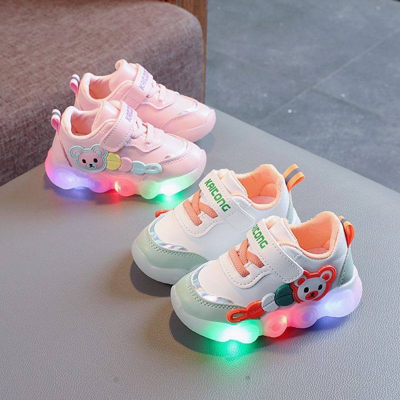 Factory direct supply autumn baby sports shoes casual leather shoes cartoon boys and girls small white shoes baby toddler shoes