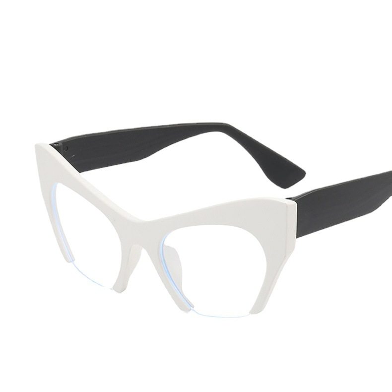 2022 new half-frame anti-blue light plain glasses fashion European and American street shooting Internet celebrity glasses frame fashion retro glasses