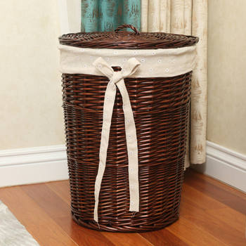 Dirty Clothes Storage Basket Rattan Dirty Clothes Basket Dirty Clothes Basket with Lid Hot Pot Restaurant Clothes Storage Basket Woven Basket Large