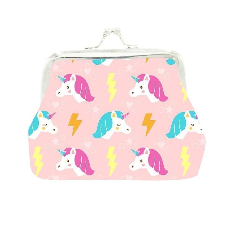 Cartoon Cute Unicorn Ladies Children's Mini Hand Coin Purse Key Bag Gift Bag Jewelry Bag