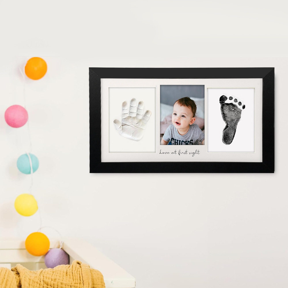 Triple-Link Ink Pad Photo Frame for Baby's Hand and Foot Prints, Commemorating Children's Full Moon Hand and Foot Prints, Triple-Link Creative Design