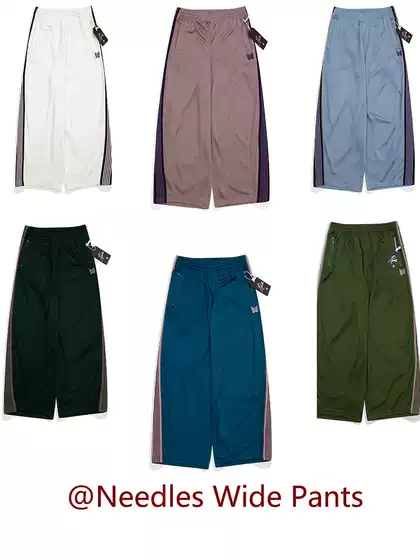needles track pants butterfly embroidered wide-leg pants Japanese fashion brand loose sports trousers for men and women
