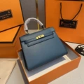 Lake blue gold buckle (gift box/gift box)