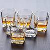 Thickened Whiskey Glass Household Crystal Glass Wine Glass Square Cup Only Set Factory Supply Chain Wholesale