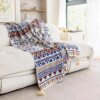 Vintage Bohemian Sofa Blanket Office Nap Thickened Knitted Air Conditioning Blanket Single Shawl Bed Flag Warm