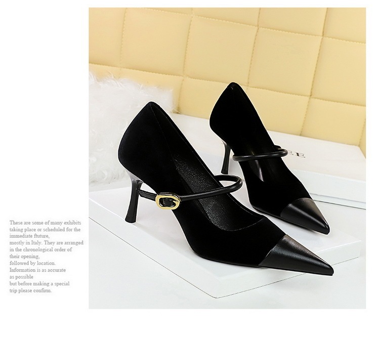 Giày cao gót nữ mũi nhọn nhung nhung phối quai ngang dự tiệc — 9116-1 Đen 10cm, 9116-1 lạc đà 10cm, 9116-1 Màu xanh hoàng gia 10cm, 9116-1 Rượu vang đỏ 10cm