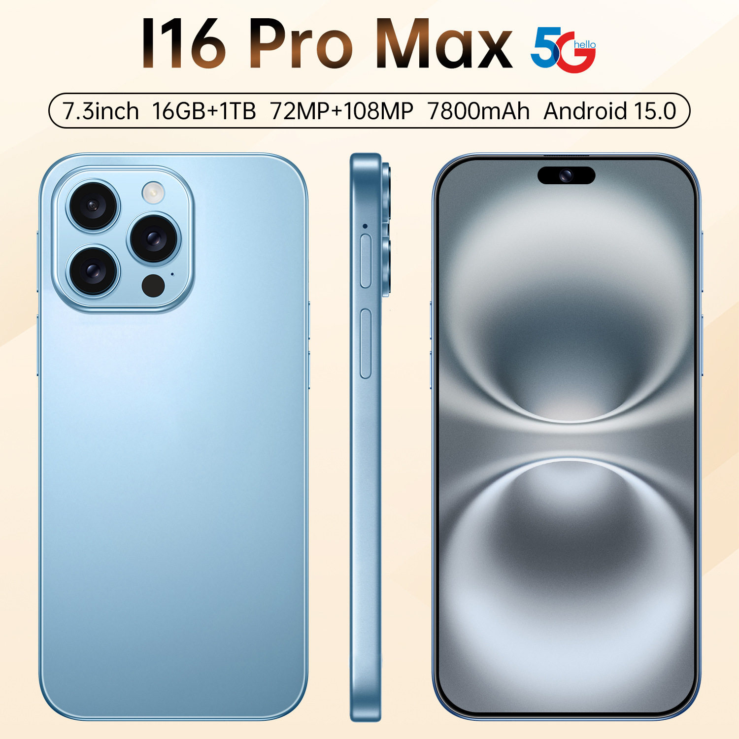 新款跨境专供i16 Pro Max智能5G手机超大屏16+1T海外版TK源头直销