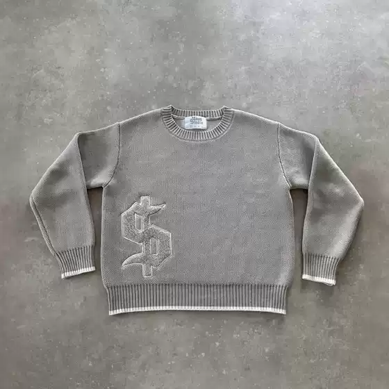 Cross-Border European and American Retro Street Casual Loose Long-Sleeved Tops Autumn and Winter Warm Pullover Round Neck Knitted Sweater for Men