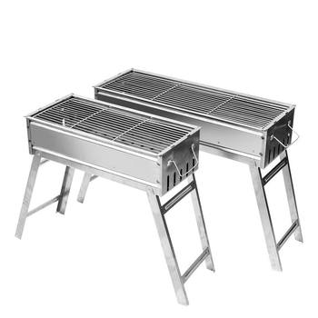 Bbq Grill Outdoor Household Charcoal Grill Stainless Steel Thickened Folding Box Essential Artifact for the Field