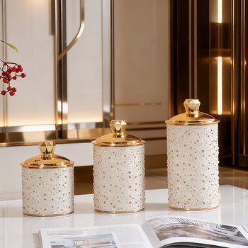 Hot Stamping Pearl Candy Sealed Jar Desktop Snack Storage Plastic Transparent Lidded Kitchen Living Room Storage Jar