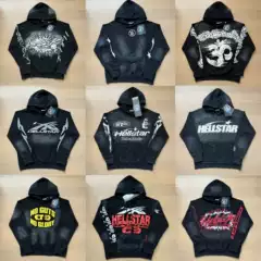 New European and American Trendy Brand Autum Hell Star Washed and Distressed Hoodies for Men and Women Couple Sweatshirt Suits