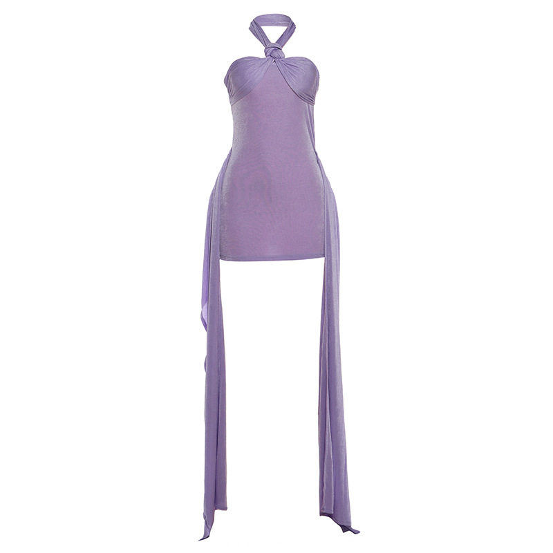 Summer Womens Dress Solid Color Ruffled Design Backless Bodycon Fit Perfect for Parties and Night Out Wholesale