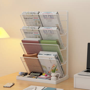 Bookshelf Desktop Book Storage Rack Information Display Rack Newspaper Rack Book Stand File Rack Desk Magazine Rack