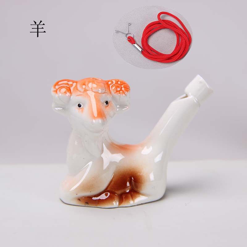 新款配挂绳十二生肖水鸟口哨12249吹出响亮声音口哨陶瓷工艺品