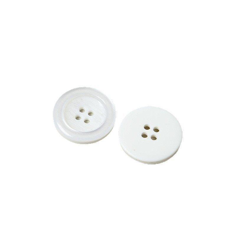 High-End Resin Buttons for Clothing, Shirts and Coats, Two-Eye and Four-Eye Buttons, White Classic Versatile Buttons, DIY Buttons