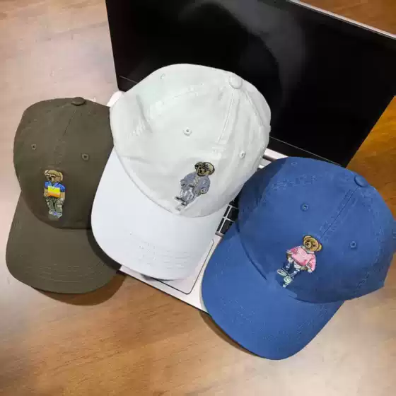 Autumn and Winter Casual Versatile Denim Bear Baseball Cap Cross-Border Unisex Denim Peaked Cap European and American Style Fashionable Versatile