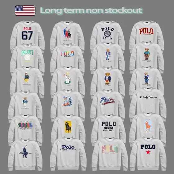 Autumn and winter 23 gold line letter x bear patch printed vests for men and women couples loose casual pullover top