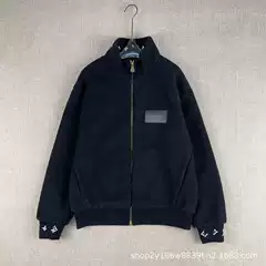 25 Autumn and Winter New Trendy Brand Leather Label Suede Teddy Lamb Hair Waist Jacket Men's and Women's Casual Loose Jacket