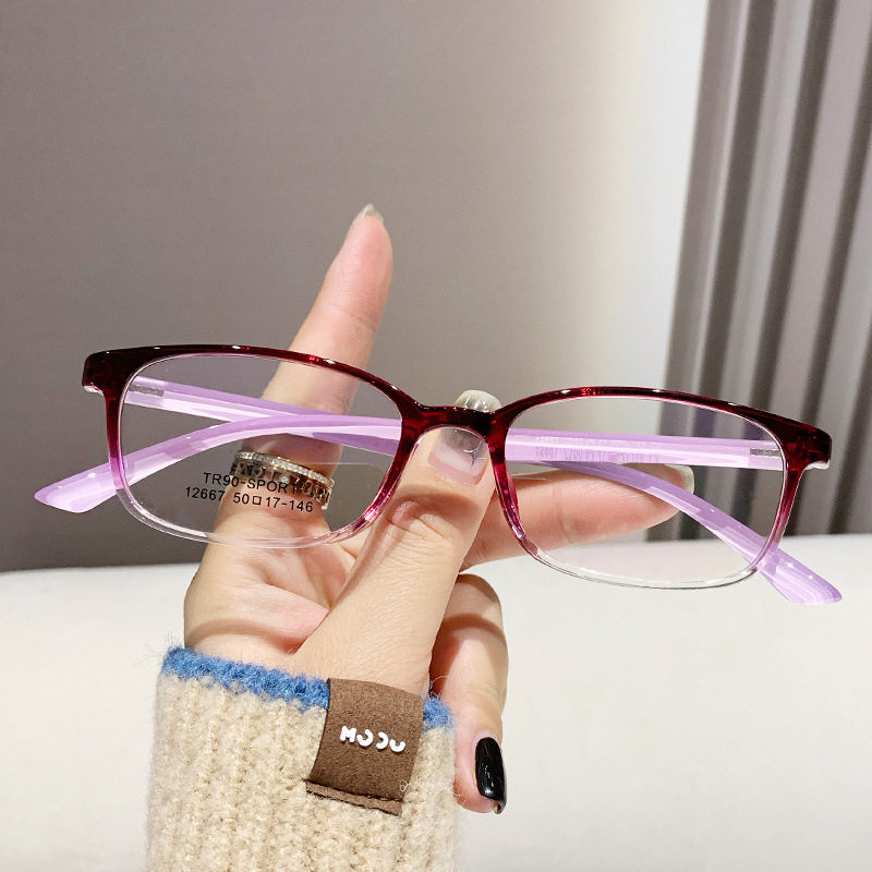 Spot Korean Tr90 Ultra-Light Myopia Small Frame Glasses for Women Without Makeup Frame Flat Mirror Literary Glasses Frame High-End