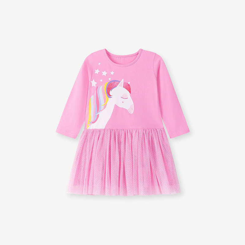 New Kids' Dress, Autumn Tulle Dress, Cartoon Girls' Skirt Wholesale