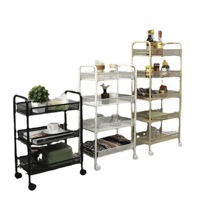 Kitchen Storage Rack, Movable Household Trolley, Floor-Standing Multi-Layer Vegetable Basket, Vegetable Basket, Toy Storage Artifact